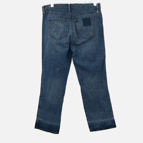 Loft Straight Crop Patchwork Jeans - Size 27 - Picture 4 of 9